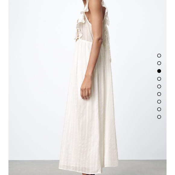 ZARA embroidered midi dress with ruffles - Picture 3 of 10